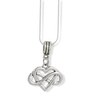 Heart with Infinity Charm Snake Chain Necklace Pendant